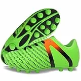 Vizari Impact JR FG Fussballschuhe Kinder - Stollenschuhe Outdoor Fußballschuhe für Jungen & Mädchen - Grün/Orange, Größe 31,5
