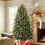Alupssuc 180CM Künstlicher Weihnachtsbaum mit Beleuchtung, 400 Multicolor LED Lichter, 8 Beleuchtungsmodi, Fernbedienung, 1423 Zweigspitzen, Faltbare Metallständer, für Heim Partei Xmas Dekoration,6ft