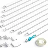 kinkaivy 4M Kabelk, TV-Kabelverstecker für Wand, lackierbare PVC-Kabelabdeckung, Kabelk, selbstklebend, um EIN einzelnes Netzkabel zu Hause oder im Büro zu verstecken, 10 x L 40 cm, B 1,5 cm