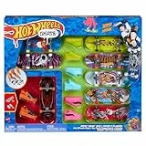 Hot Wheels Skate Rippin' Tricks Pack - 8 Fingerboards und 4 Paar Skateboard-Schuhe mit von Tony Hawk inspirierten Designs, für Kinder ab 5 Jahren, HMY19