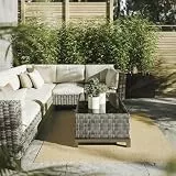 Interiyou Outdoor Teppich Wetterfest Asti - 300x300 cm Beige - Jute Optik - Wasserfest für Balkon, Terrasse, Garten - Outdoorteppich passend auch für Wohnzimmer, Schlafzimmer und Küche