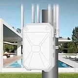 AX1800 Outdoor WLAN Repeater WiFi 6, Gigabit Dualband 2,4 GHz & 5 GHz WLAN Access Point, PoE/DC betrieben, AP/Router/Repeater Modus, IP65 Wasserdichter WLAN Verstärker für Garten Garage Hof Terrasse