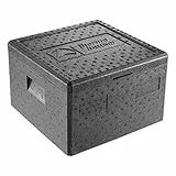 thermohauser EPP-Thermobox Pizza schwarz mit Deckel - 25 Liter - 41 x 41 x 25,5 cm - Pizzabox für Lieferservice