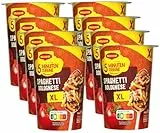 MAGGI 5 Minuten Terrine XL Spaghetti Bolognese, leckeres Fertiggericht, Instant Nudeln, mit Hackfleisch, 8er Pack (8 x 81g)