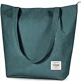 TTIAISHLE Cord Tasche Damen mit Reißverschluss | Cord Tote Bag für Frauen Mädchen | Shopper Tasche |Umhängetaschen mit Taschen |Größe Schultertaschen |Jutebeutel Stofftasche|Crossbody Handtasche