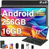 SEBBE Tablet 11 Zoll Android Tablet 2K Bildschirm Tablet Octa-Core 2.0 GHz 16GB RAM + 256GB ROM + TF 1TB / 2000 * 1200 Pixel / 8 MP + 20 MP / 10,000 mAh / 5G WLAN, mit Tastatur und Maus Braun