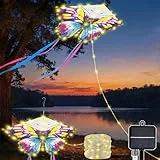Geemoo Solar Lichterkette Aussen, 5M 174LED Schmetterling Drachen Lichterkette Außen Solar, 8 Modi Solarlichterkette Außen Wetterfest für Balkon Outdoor Camping Garten Deko Geschenke für Kinder Frauen