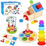 KMTJT Montessori Spielzeug ab 1 Jahr | Lernbox Holzspielzeug für Babys Kleinkinder Spielzeug ab 1 Jahr | Geschenke zum 1. Geburtstag für Jungen Mädchen im Alter von 12, 18 Monaten
