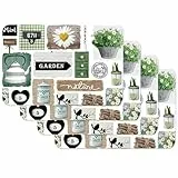 Vénilia Tischset Garten, Platzset für Esszimmer, Esstischmatten, Telleruntersetzer, Platzdeckchen, abwischbar, lebensmittelecht, 45 x 30 cm, 4 Stück, Garden