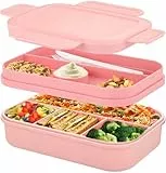 Sinnsally Lunch Bentobox Erwachsene,2000ml Brotdose mit Fächern,Lunchbox Vesperbox Brotzeitbox Brotbox,Auslaufsicher Essensbox Jausenbox mit Unterteilung,Frühstücksbox Vesperdose mit Besteck