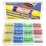 haisstronica 240-teiliges Lötdichtungs-Kabelverbinder-Set, 26–10 Gauge Marine Grade Schrumpfkabelverbinder, wasserdichte Stoßverbinder, Stoßspleiß-Set für elektrische Kabelverbinder