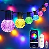 IKERY LED-Lichterkette, USB, IP65, Dreamcolor, 30 m, G40 Globus, dimmbar, bruchsicher, mit App, RF-Fernbedienung, für Innenbereich, Party, Garten, Pavillon, Terrasse, Weihnachtsdekoration