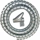 Kopp Spiralschlauch Kabelorganisierer Ø 20mm Spiralschlauch Kabelschlauch 2m Kabelschutz Spiralkabelschlauch Kabelmanagement Für Zuhause & Büro Kabelkanal Silber (2ER Pack)