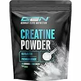 Creatin Monohydrat Pulver 1000 g - Mikrofeines Kreatin Monohydrat, sehr gut löslich und hochdosiert - Ohne unnötige Zusätze - Vegan - 293 Portionen