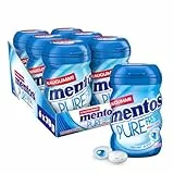 Mentos Kaugummi Pure Fresh Mint, 6 Boxen zuckerfreie Chewing Gum Dragees mit Pfefferminz-Geschmack & flüssiger Füllung, Multipack (6 x 35 Stück)