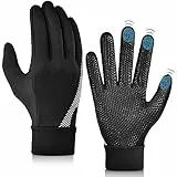OOPOR Warme Winter Sports Handschuhe - Touchscree Laufhandschuhe für Kaltes Wetter Thermo Fahrradhandschuhe Winter Radsport Sporthandschuhe rutschfeste Silikon Handschuhe zum Fahren Fahrrad