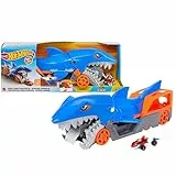 Hot Wheels GVG36 - Hungriger Hai-Transporter-Spielset mit 1 Fahrzeug im Maßstab 1:64, Spielzeug Autorennbahn für Kinder von 4 bis 8 Jahren