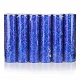 KarneLux Luftschlangen 'Blau Glitzer Metallic' - Partydekoration für Geburtstage, Hochzeiten und Silvester - 6er Pack
