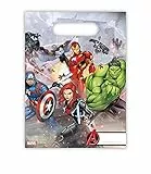 Procos 87969 - Party-Beutel Mighty Avengers, 6 Stück, Größe 23 x 16,5 cm, mit Tragelasche, Tüten, Give-Away, Gast-Geschenk, Geburtstag, Mottoparty
