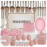 YYTECH 56 Stück Pinselset Makeup, Schminkpinsel Set, Pinsel Set Schmink, Make Up Brushes Set, Multifunktionales Kosmetikpinsel für Foundation Lidschatten, Highlights, Konturen, Puder (Beige)