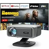 Smart Beamer 4K【Netflix-Fähig & Dolby Audio】VISSPL 4200 ANSI Video Projektor,Autofokus&Trapezkorrektur,1080P Full HD WiFi6 Bluetooth Heimkino/Outdoor Beamer mit 360°-Halter für Handy【Upgrade Version 】