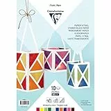 Clairefontaine 354580C - Packung mit 10 Bogen Transparentpapier, 40g, 20x30cm, ideal für Bastelaktivitäten und Laternen, sortiert, 1 Pack