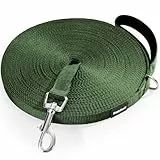 HAPPY HACHI Schleppleine für Hunde, 3m /5m /10m /15m /20m /25m /30m /33m Nylon Hundeleine mit Handschlaufe, Trainingsleine mit D-Karabiner,Lange Hundeleine,für Gehorsamkeitstraining (Grün, 10m)