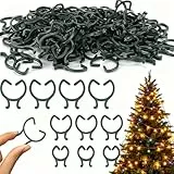 Hysagtek 200 Stück Dachrinnenhaken für Lichterkette, 3 Größen Lichterketten Befestigung Clips, Haken für Lichterkette für Weihnachtsbäume, Dachvorsprünge und Zäune Geeignet
