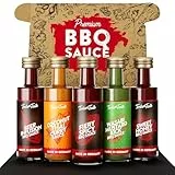 TIMBER TASTE® Grill Saucen Geschenkset [5 x 40 ml] | Exotic BBQ Sauce | Herzhafte Barbecuesauce | Geschenke für Männer & Frauen | Leckere Grillsaucen zum Geburtstag | Barbeque Saucen
