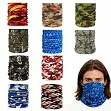 QUIIEOSKIA 10 Pcs Outdoor Multifunktionstuch, Sport Magic Nahtlose Schal, Bandana UV Widerstand Sport Kopfbedeckung für Reiten Motorradfahren Wandern Angeln
