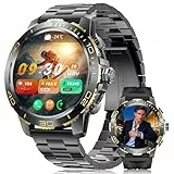 DREMAC Smartwatch Herren mit 800mAh Akku/Telefonfunktion,1.43' Amoled Smart Watch mit Herzfrequenz/Schlafmonitor,IP68 Wasserdicht Fitnessuhr mit 200 Sportmodi,Schlafmonitor für Android iOS,2 Ladekabel