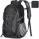 RAINSMORE Wanderrucksack Herren Damen 40L Wasserdichter Rucksack Leicht Groß Reiserucksack Trekkingrucksack mit Reflexstreifen Für Klettern Radfahren Bergsteigen Reisen Schwarz