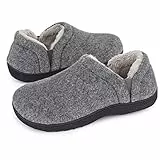 LongBay Herren Hausschuhe Winter Warme Memory Foam für drinnen und draußen mit rutschfester Sohle