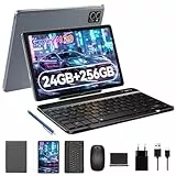 TABWEE Tablet mit Tastatur und Stift - 24 GB RAM+256 GB ROM (4 TB TF), Octa-Core, Android 15, Gemini AI, 10 Zoll, Widevine L1, 5000 mAh, 8 MP+ 5MP, Face ID, GPS(2J Garantie)