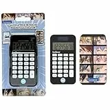 Lexibook, Manga, Taschenrechner mit Schutzabdeckung, konventionelle und erweiterte Rechnerfunktionen, batteriebetrieben und solarbetrieben, Schwarz, C45MAN