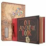 COMBIUBIU „Our Adventure Book“-Scrapbook/-Fotoalbum, 29,5 x 19, cm, 80 Seiten, 3D-geprägte Aufschrift, Hardcover, Erinnerungsbücher für Paare, Jahrestag, Hochzeitsgeschenke (A)