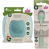NIP öko bio Geschirrset BOYS ab 4. Monat, 2 Breischale + 3 Eat Green öko bio Babylöffel, Melamin frei, BPA frei, Spülmaschinenfest, geeignet für die Mikrowelle, made in Germany