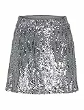 JJXX Damen Jxtara Sequin Mini Skirt WVN Rock, Silver, L EU