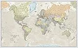 Maps International Groß Weltkarte Poster - Klassisches Weltkartenposter - Laminiert - 201 x 116,5 cm - Klassische Farben