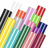 YAFLC Selbstklebend Vinylfolie Plotter, 20 Stück 30.5 x 21cm Plotterfolie Selbstklebend Folie, Permanente Plotterfolie Vinyl für Tassen, Keramik, Fenster, Handyhüllen - Mehrfarbig