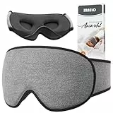 INNELO Schlafmaske für Seitenschläfer, Verbesserte 3D Lichtblockierende, mit Gehörschutz, Ultraweiche und Bequem Augenmaske, Schlafbrille mit klettverschluss für Frauen,Herren