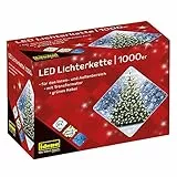 Idena 30188 - LED Lichterkette mit 1000 LED in Gold-Gelb, für Außen & Innen, mit 8 Stunden Timer Funktion & Transformator, ca. 25 m lang, als Party Deko, Weihnachtsdeko, zur Hochzeit