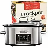 Crockpot TimeSelect digitaler Schongarer | 5,6 l (7+ Personen) | mit programmierbarem Timer und digitaler Anzeige | Warmhaltefunktion | Edelstahl [CSC066X]