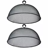 Cabilock 2 Stücke Edelstahl Fliegenhaube Lebensmittel Abdeckhaube Speiseschirm Kuchenhaube Mesh Kuchen Abdeckung Fliegenschirm Obstfliegen Haube Fruchtfliegen Küche Fliegenschutz