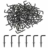 KALIONE 150 Stück L-Haken zum Aufhängen, kleine Schraubhaken Mini-L-förmige Haken kleine rechtwinklige Haken Mini-Metall-Einschraubhaken Schraubhaken zum Aufhängen (Schwarz)
