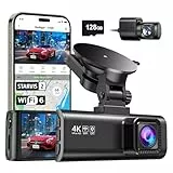 REDTIGER Dashcam Auto Vorne Hinten 4K/2,5K mit STARVIS 2, Dash Cam Auto Kamera 3,18' IPS-Bildschirm, kostenlose 128-GB-Karte,5.8GHz WiFi, GPS, 170°Weitwinkel WDR, Unterstützt 256 GB Max(F7NP)