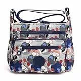 Shilanmei Nylon Crossbody Bag, Women Large Capacity Waterproof Shoulder Bag Messenger Hobo Bag with Zipper and Multi-pockets
