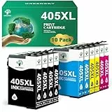 GREENSKY 405XL Multipack Kompatibel für Epson 405XL 405 XL für Epson Workforce Pro WF-4820 Patronen WF-4830 WF-3820 WF-3825 WF-4825 WF-7835 WF-7830 WF-7840 WF-7310 Druckerpatronen (405XL-10 Pack)
