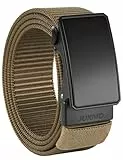 JUKMO Automatik Gürtel Herren, Nylon 3,8cm Ratsche Gürtel (Kojote, M-für Taille 91cm-105cm (Länge 125cm))