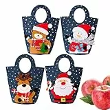 Festliche Leckerbeutel, Yuletide Carry Alls für Kinder, saisonale Geschenke mit 4 -Sets, Crimson Fabric -Geschenkhalter für Feiertage Überraschungen, Partybevorzugungen, Teenager und Erwachsene ups